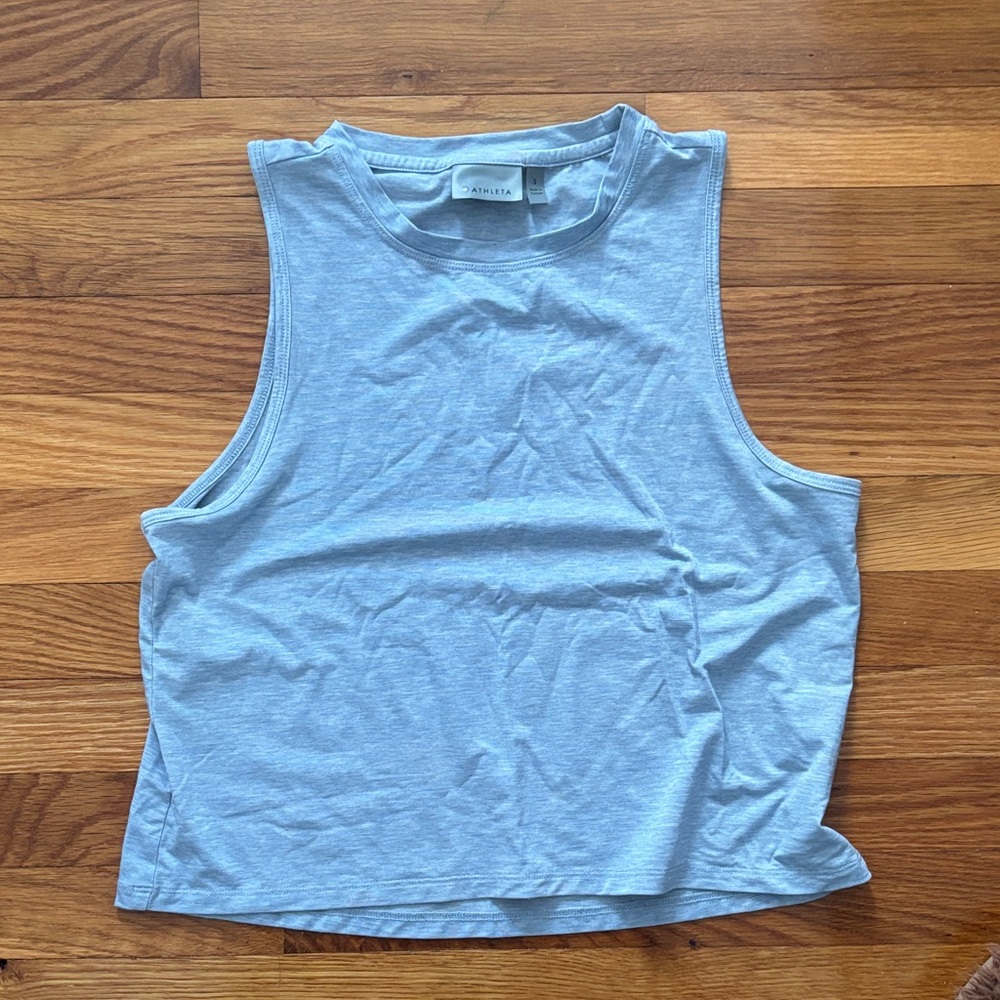 Athleta Light Blue Cropped Tee